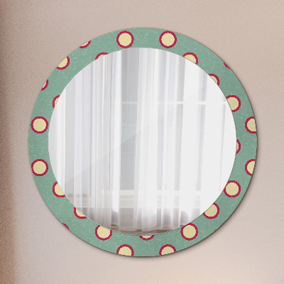 Round mirror printed frame Circles dots