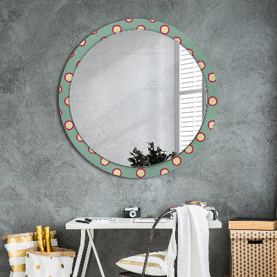 Round mirror printed frame Circles dots