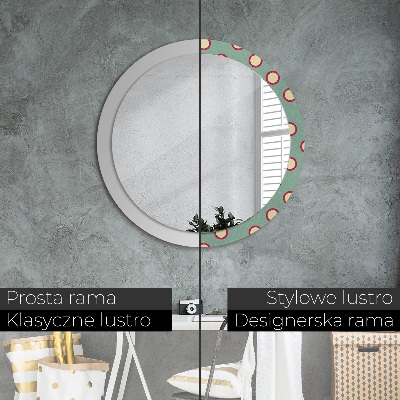 Round mirror printed frame Circles dots