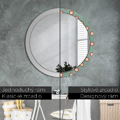 Round mirror printed frame Circles dots