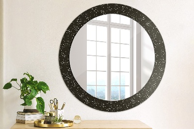 Round mirror printed frame Chaotic dots