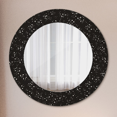 Round mirror printed frame Chaotic dots