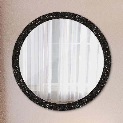 Round mirror printed frame Chaotic dots