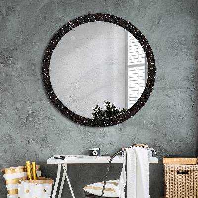 Round mirror printed frame Chaotic dots