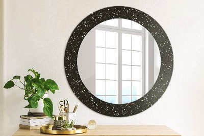 Round mirror printed frame Chaotic dots