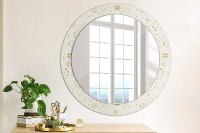 Round mirror printed frame Mystical esoteric pattern