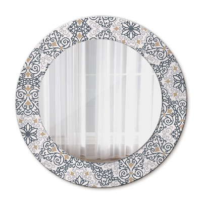 Round mirror printed frame Geometric ornaments