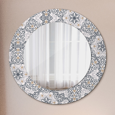 Round mirror printed frame Geometric ornaments