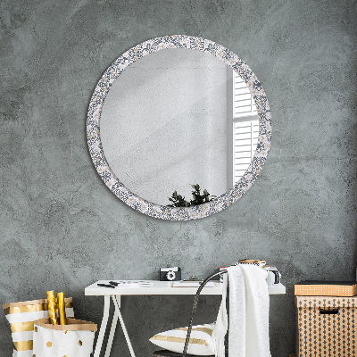 Round mirror printed frame Geometric ornaments