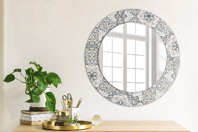 Round mirror printed frame Geometric ornaments