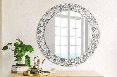 Round mirror printed frame Geometric ornaments