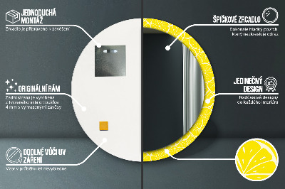 Round mirror decor Lemon pattern