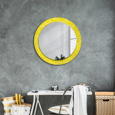 Round mirror decor Lemon pattern