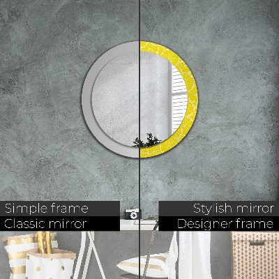 Round mirror decor Lemon pattern