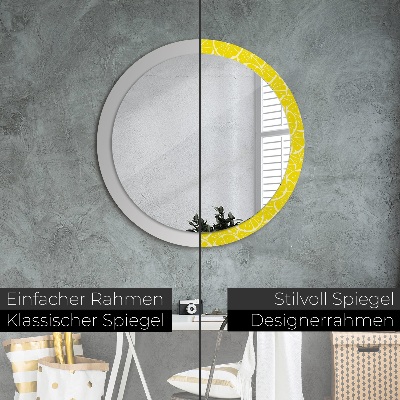 Round mirror decor Lemon pattern