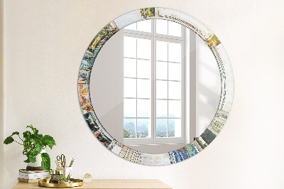Round mirror decor Abstract stained glass