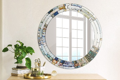 Round mirror decor Abstract stained glass