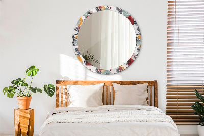 Round mirror decor Abstraction with birds