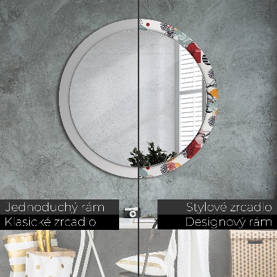 Round mirror decor Abstraction with birds