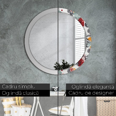 Round mirror decor Abstraction with birds