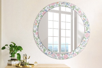 Round mirror decor Gentle flowers