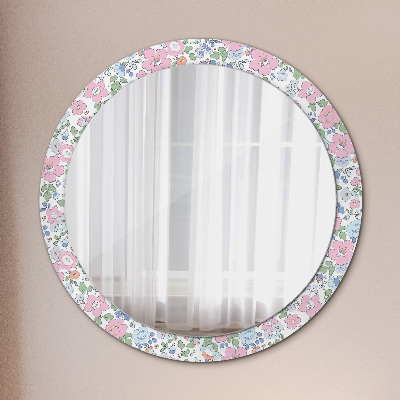 Round mirror decor Gentle flowers