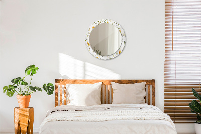 Round mirror decor Field flowers