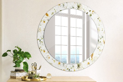 Round mirror decor Field flowers