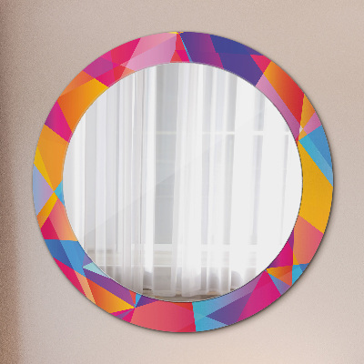 Round mirror printed frame Geometric composition