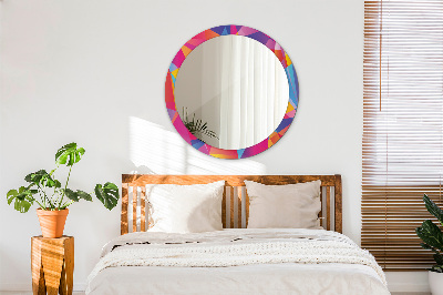 Round mirror printed frame Geometric composition