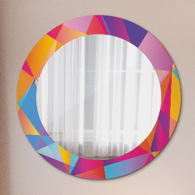 Round mirror printed frame Geometric composition