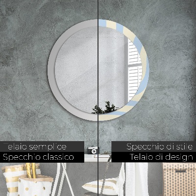 Round mirror printed frame Abstract shape