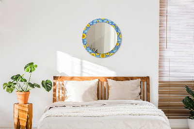 Round mirror decor Geometric sunflowers