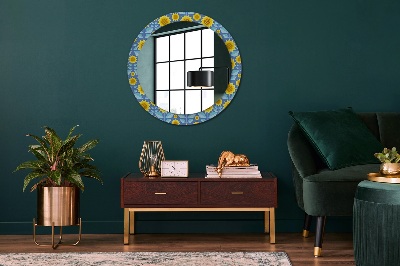 Round mirror decor Geometric sunflowers