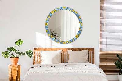 Round mirror decor Geometric sunflowers