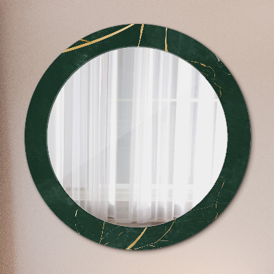 Round mirror decor Delicate golden leaves