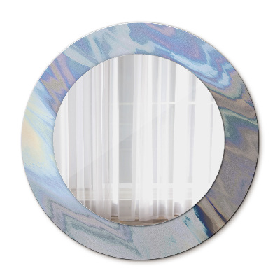 Round decorative wall mirror Holographic texture