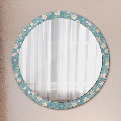 Round decorative wall mirror Floral pattern