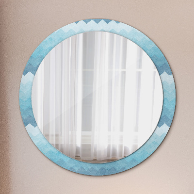 Round decorative wall mirror Chevron pattern