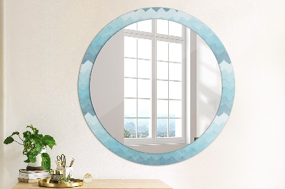 Round decorative wall mirror Chevron pattern
