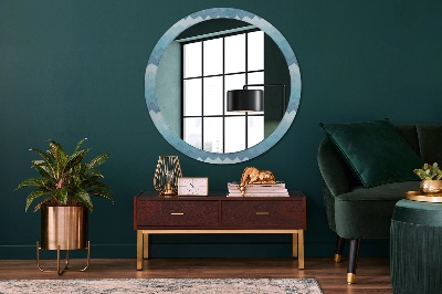 Round decorative wall mirror Chevron pattern