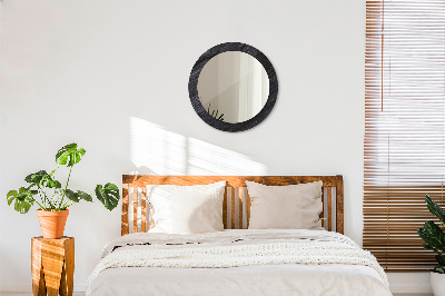 Round mirror printed frame Black stone