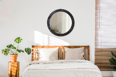 Round mirror printed frame Black stone