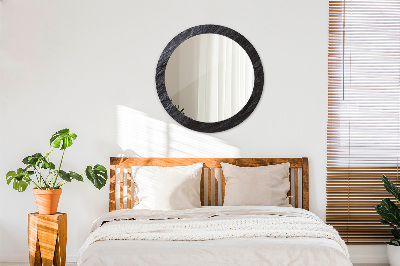 Round mirror printed frame Black stone