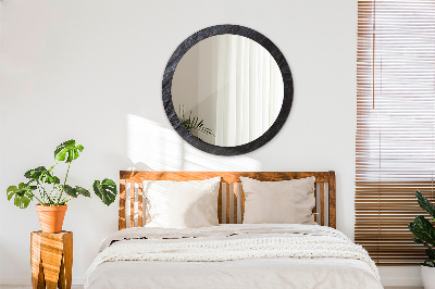 Round mirror printed frame Black stone