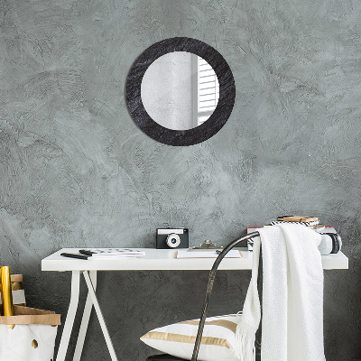 Round mirror printed frame Black stone