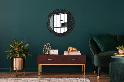 Round mirror printed frame Black stone