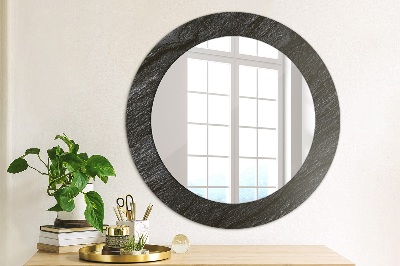 Round mirror printed frame Black stone