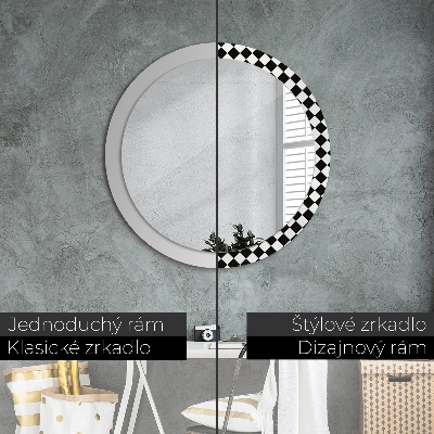 Round mirror decor Chess desk