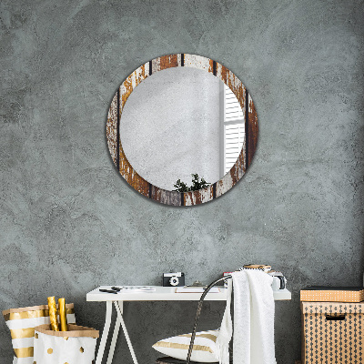 Round mirror decor Vintage dark wood